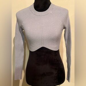 Beverly and Beck Gray Ribbed Cropped Sweater size XS